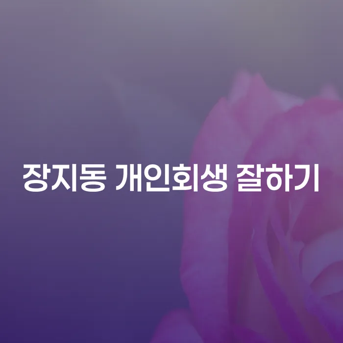 장지동 개인회생 잘하기